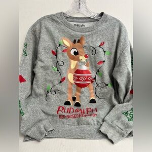 Rudolph The Red Nose Reindeer Light Up Sweatshirt with Holiday Design